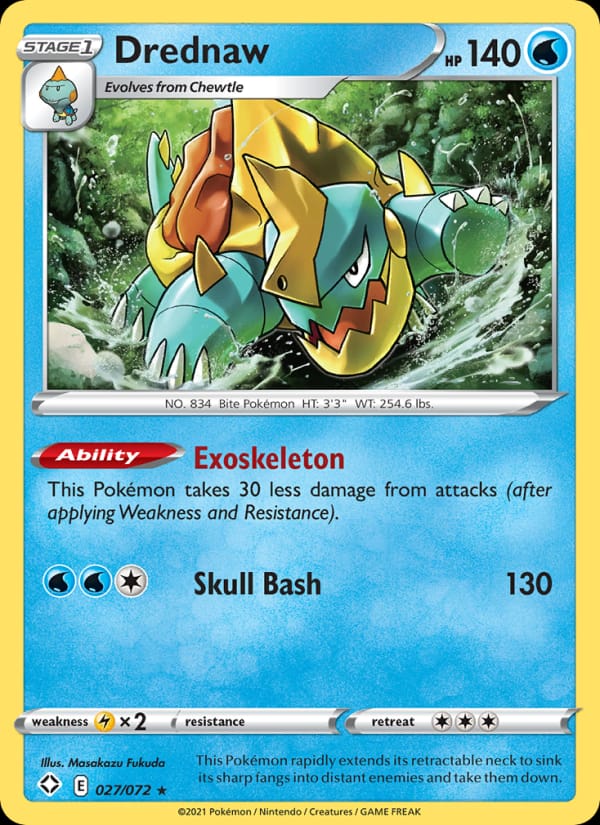 Drednaw 027/072 Shining Fates Pokémon card