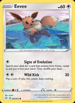 Eevee 052/072 Common – Shining Fates Pokémon card
