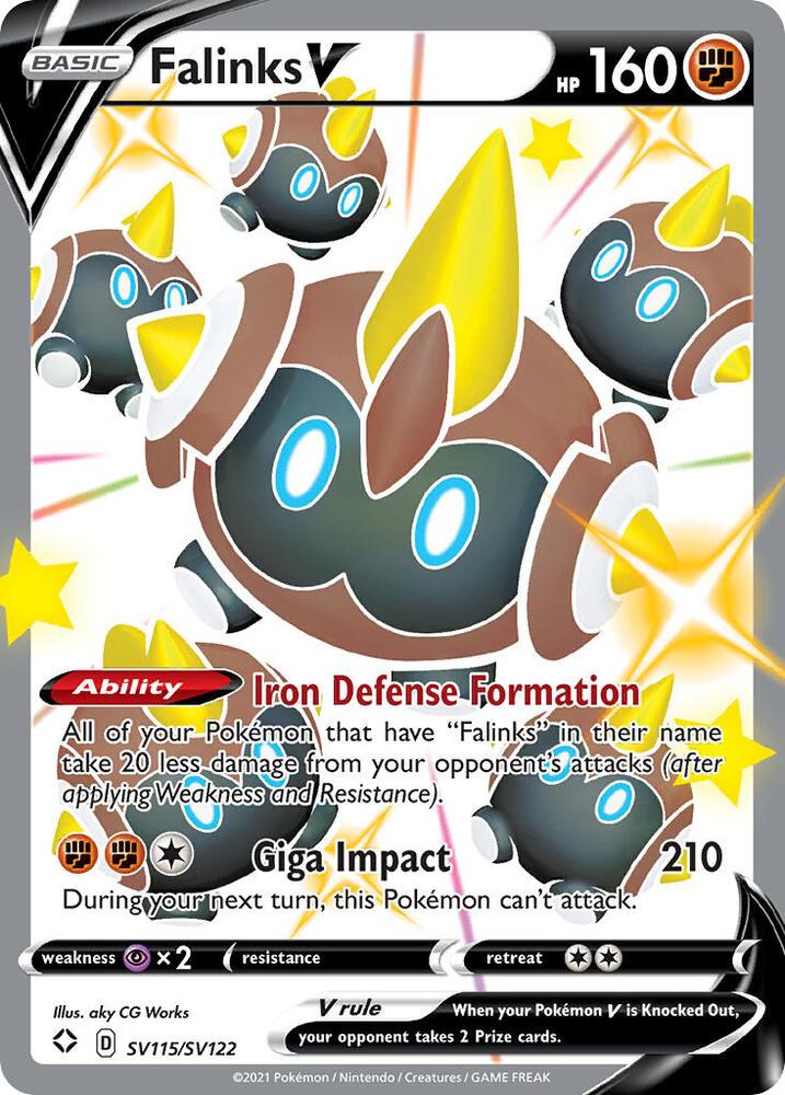 Falinks V SV115/SV122 Shining Fates Pokémon card