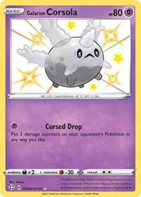 Galarian Corsola SV049/SV122 Shiny Holo Rare – Shining Fates Pokémon card