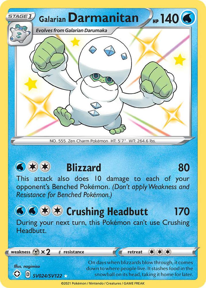 Galarian Darmanitan SV024/SV122 Shining Fates Pokémon card