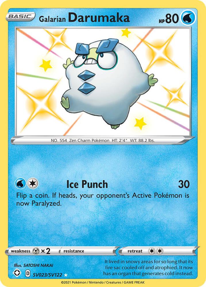 Galarian Darumaka SV023/SV122 Shining Fates Pokémon card