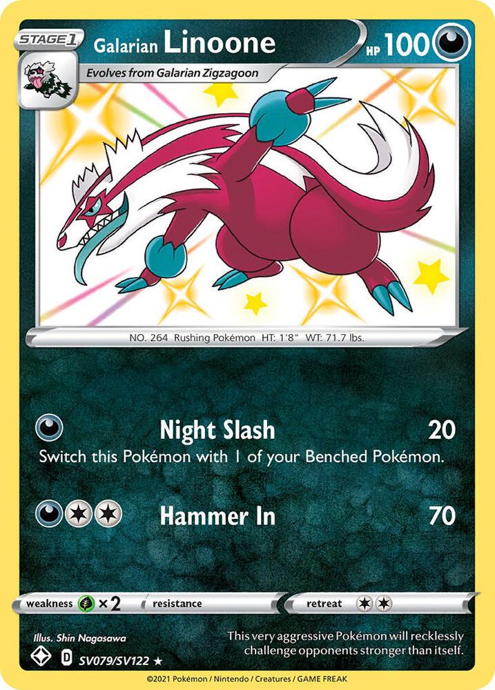Galarian Linoone SV079/SV122 Shining Fates Pokémon card