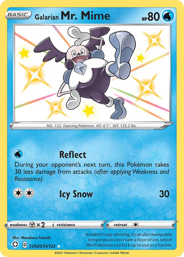 Galarian Mr. Mime SV020/SV122 Shining Fates Pokémon card