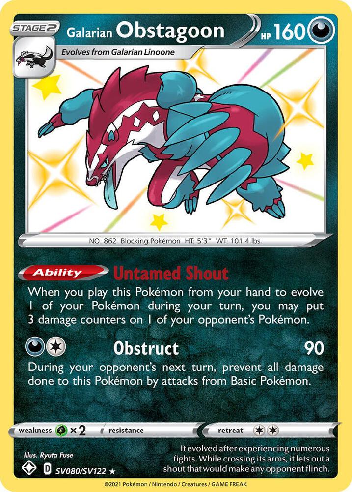 Galarian Obstagoon SV080/SV122 Shining Fates Pokémon card