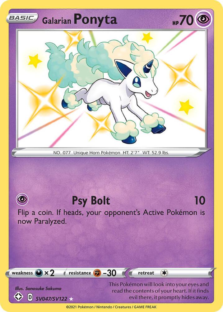 Galarian Ponyta SV047/SV122 Shining Fates Pokémon card
