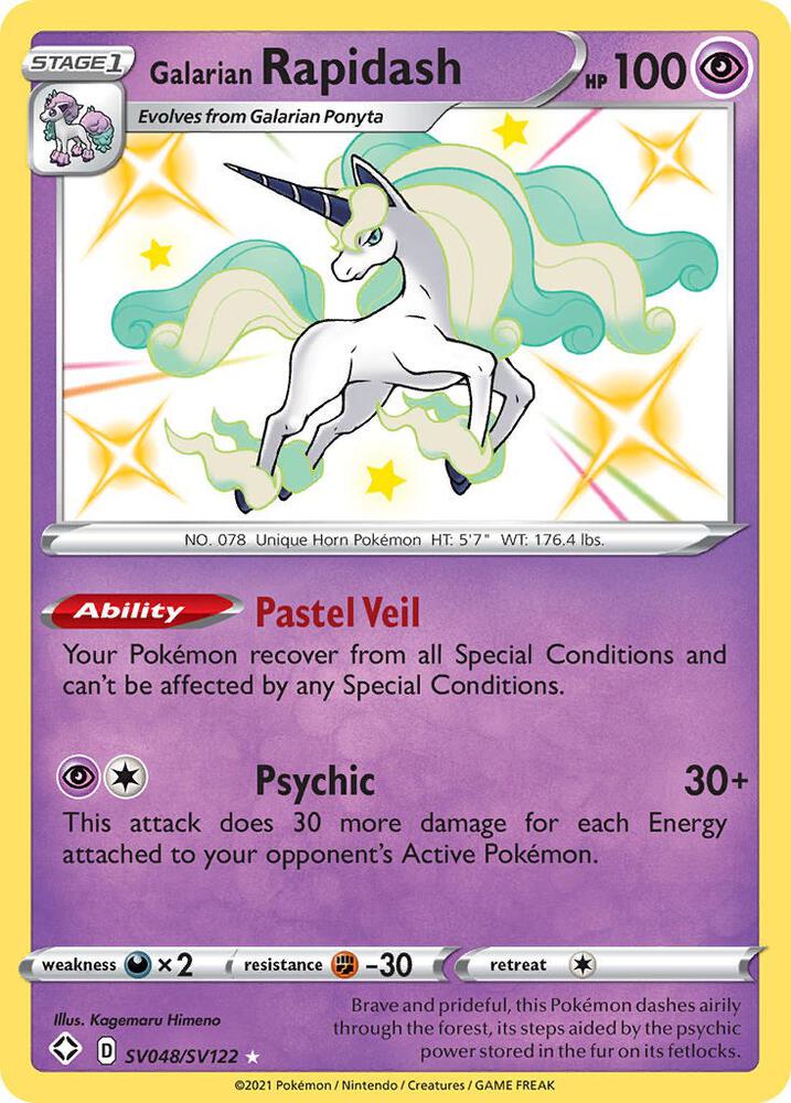 Galarian Rapidash SV048/SV122 Shining Fates Pokémon card