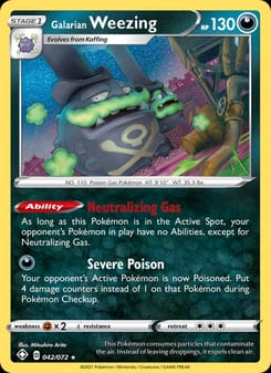 Galarian Weezing 042/072 Holo Rare – Shining Fates Pokémon card