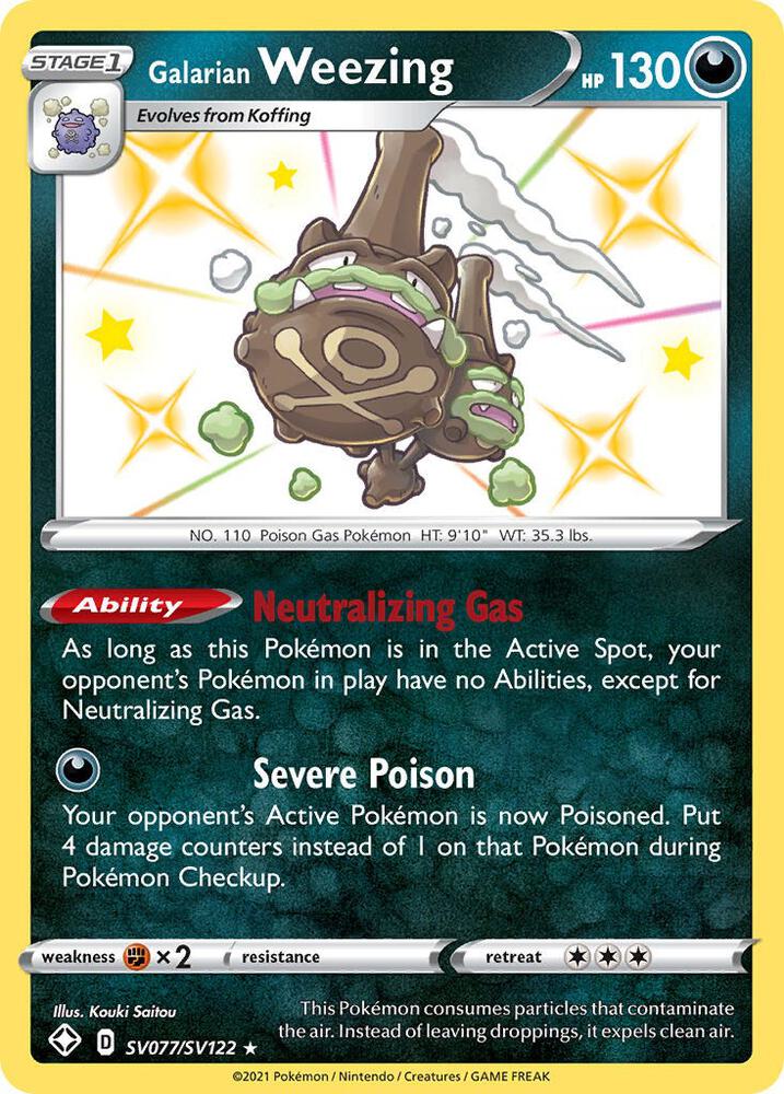 Galarian Weezing SV077/SV122 Shining Fates Pokémon card