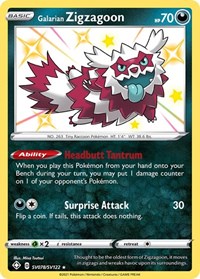 Galarian Zigzagoon SV078/SV122 Shiny Holo Rare – Shining Fates Pokémon card