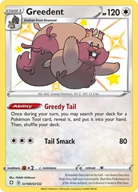 Greedent SV100/SV122 Shiny Holo Rare – Shining Fates Pokémon card