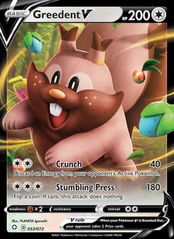 Greedent V 053/072 Ultra Rare – Shining Fates Pokémon card