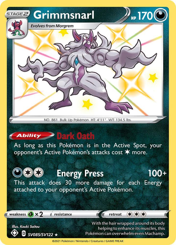 Grimmsnarl SV085/SV122 Shining Fates Pokémon card