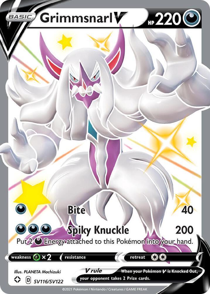 Grimmsnarl V SV116/SV122 Shining Fates Pokémon card