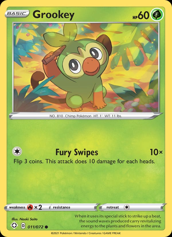 Grookey 011/072 Shining Fates Pokémon card