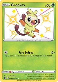 Grookey SV004/SV122 Shiny Holo Rare – Shining Fates Pokémon card