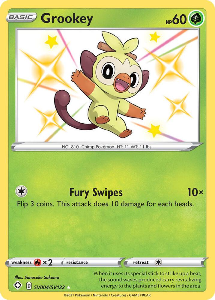 Grookey SV004/SV122 Shining Fates Pokémon card