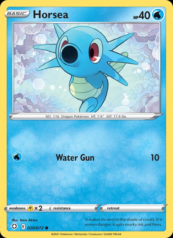 Horsea 020/072 Shining Fates Pokémon card