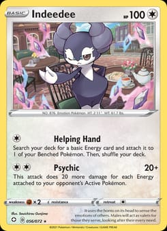 Indeedee 056/072 Holo Rare – Shining Fates Pokémon card