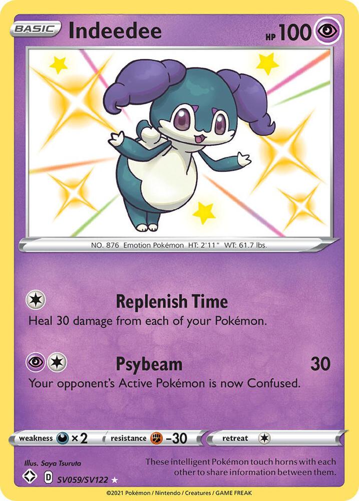 Indeedee SV059/SV122 Shining Fates Pokémon card