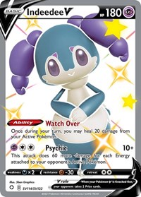 Indeedee V SV114/SV122 Shiny Holo Rare – Shining Fates Pokémon card