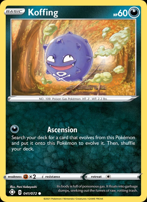 Koffing 041/072 Shining Fates Pokémon card