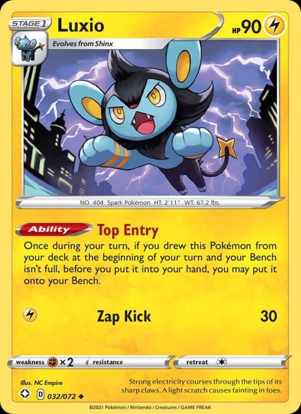 Luxio 032/072 Shining Fates Pokémon card