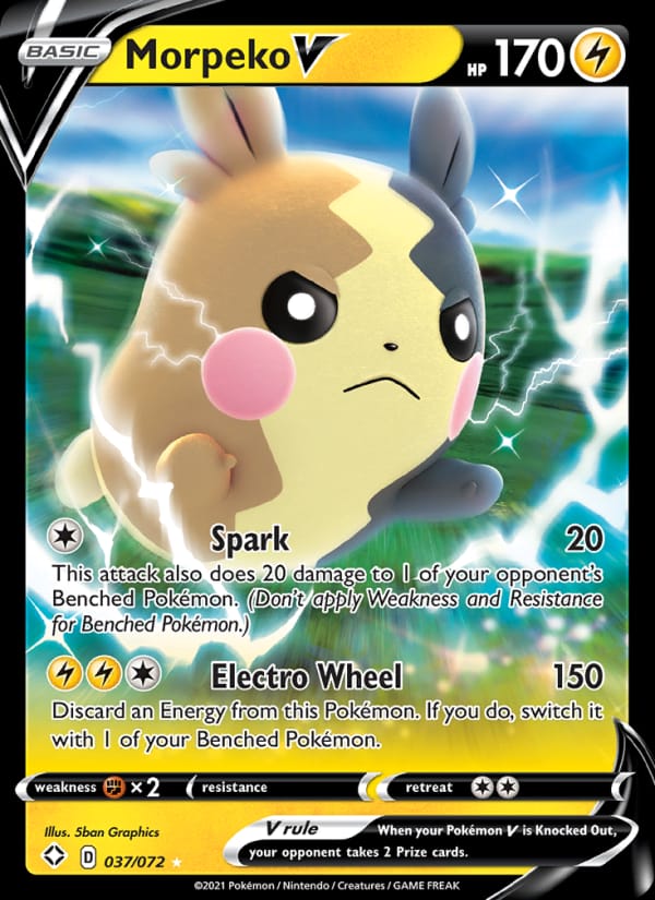 Morpeko V 037/072 Shining Fates Pokémon card