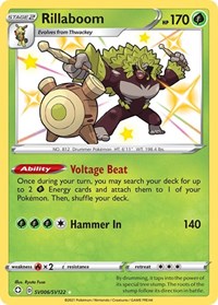 Rillaboom SV006/SV122 Shiny Holo Rare – Shining Fates Pokémon card
