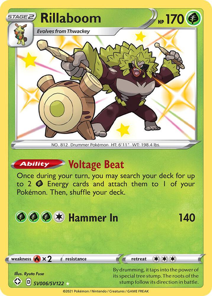 Rillaboom SV006/SV122 Shining Fates Pokémon card