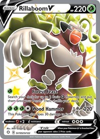 Rillaboom V SV105/SV122 Shiny Holo Rare – Shining Fates Pokémon card