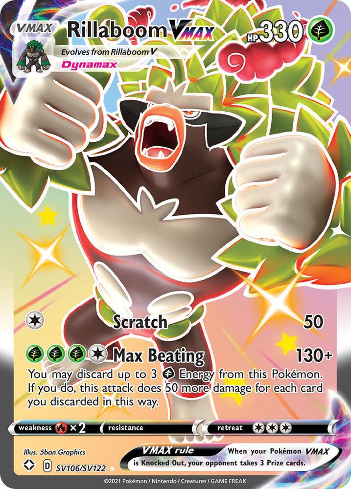 Rillaboom VMAX SV106/SV122 Shining Fates Pokémon card