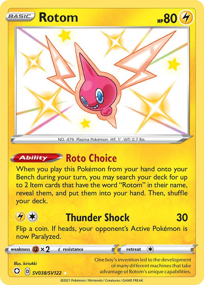 Rotom SV038/SV122 Shining Fates Pokémon card