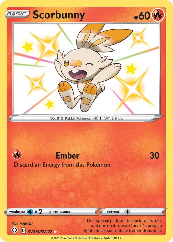 Scorbunny SV015/SV122 Shining Fates Pokémon card