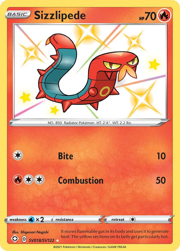 Sizzlipede SV018/SV122 Shining Fates Pokémon card