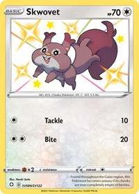 Skwovet SV099/SV122 Shiny Holo Rare – Shining Fates Pokémon card
