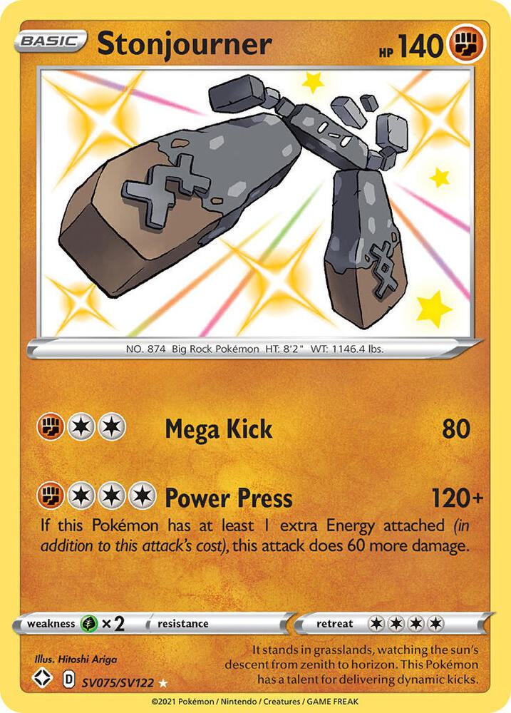 Stonjourner SV075/SV122 Shining Fates Pokémon card