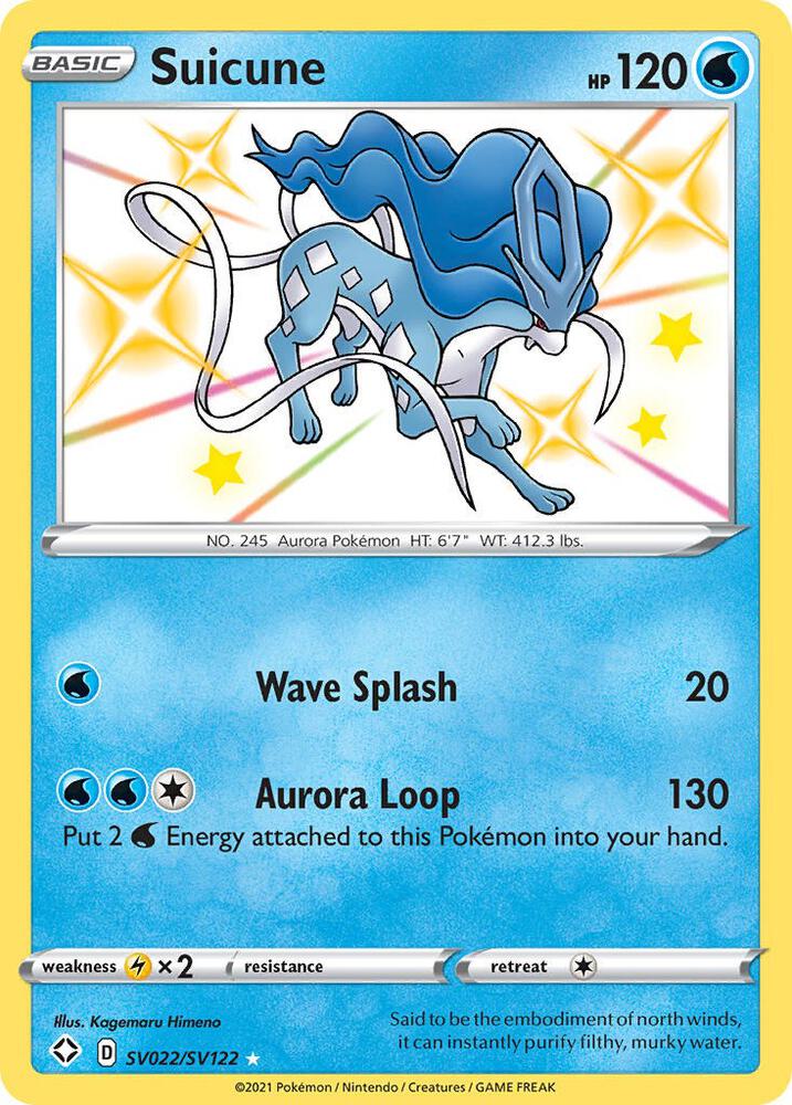 Suicune SV022/SV122 Shining Fates Pokémon card