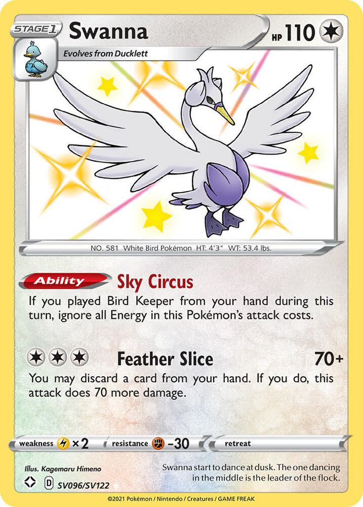 Swanna SV096/SV122 Shining Fates Pokémon card