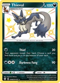 Thievul SV082/SV122 Shiny Holo Rare – Shining Fates Pokémon card