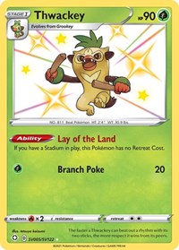 Thwackey SV005/SV122 Shiny Holo Rare – Shining Fates Pokémon card