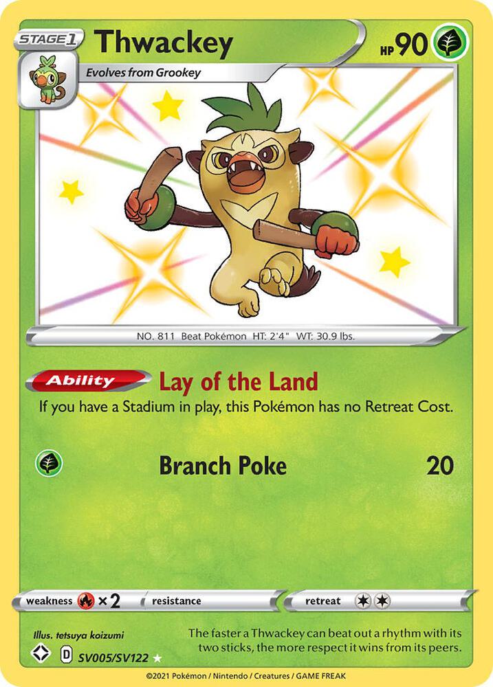 Thwackey SV005/SV122 Shining Fates Pokémon card