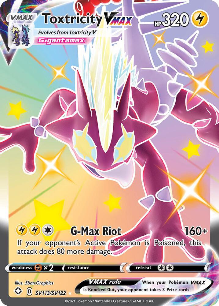Toxtricity VMAX SV113/SV122 Shining Fates Pokémon card