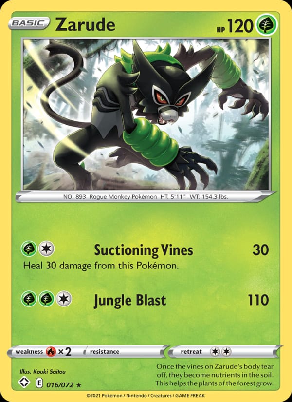 Zarude 016/072 Shining Fates Pokémon card