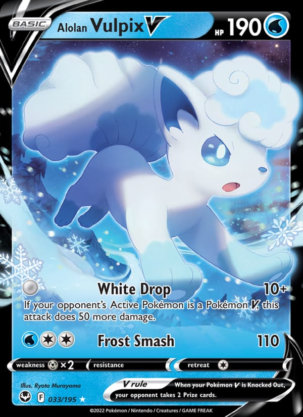 Alolan Vulpix V 033/195 Silver Tempest Pokémon card
