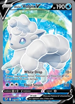 Alolan Vulpix V 173/195 Ultra Rare – Silver Tempest Pokémon card