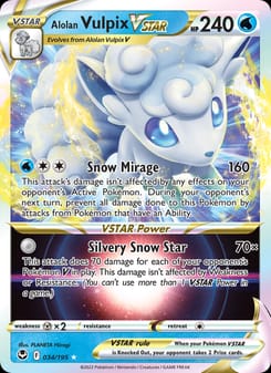 Alolan Vulpix VSTAR 034/195 Ultra Rare – Silver Tempest Pokémon card