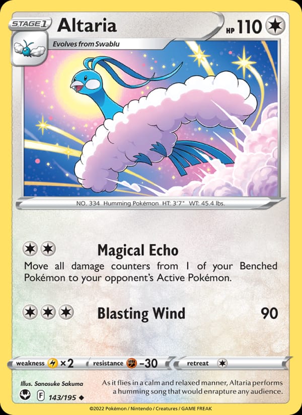 Altaria 143/195 Silver Tempest Pokémon card