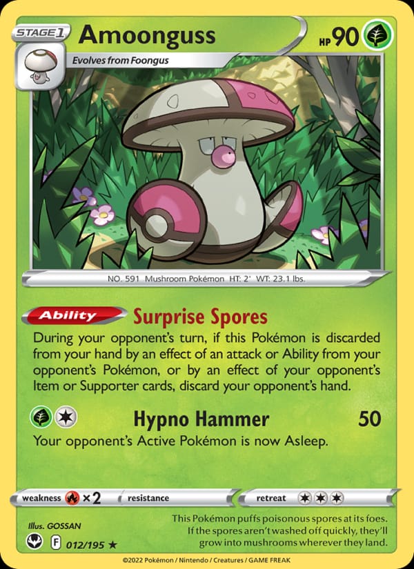 Amoonguss 012/195 Silver Tempest Pokémon card