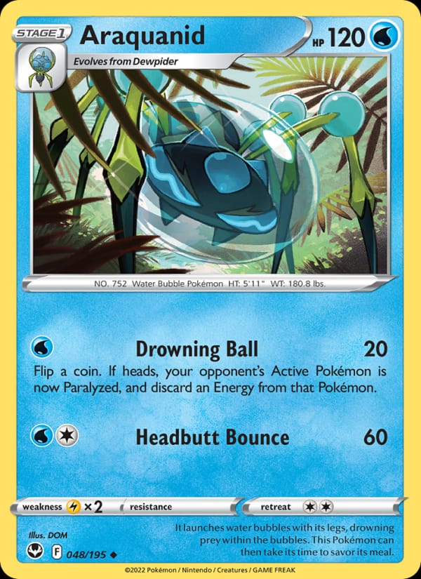 Araquanid 048/195 Silver Tempest Pokémon card